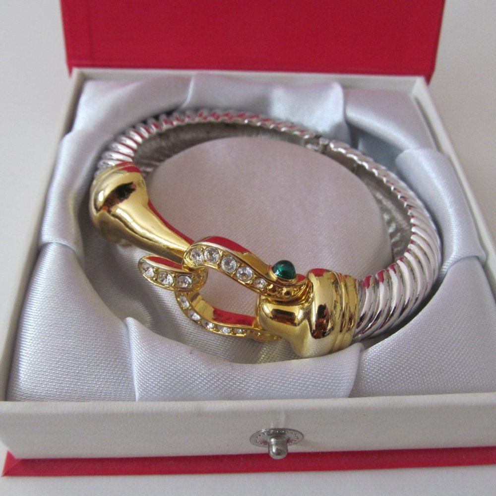 ALANA STEWART GOLD/SILVER BUCKLE CLASP BRACELET